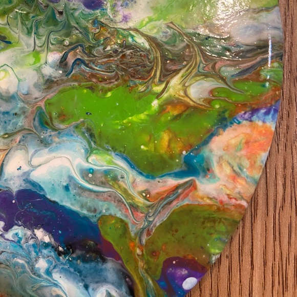 Paint pour art on wood - Picture 7 of 10
